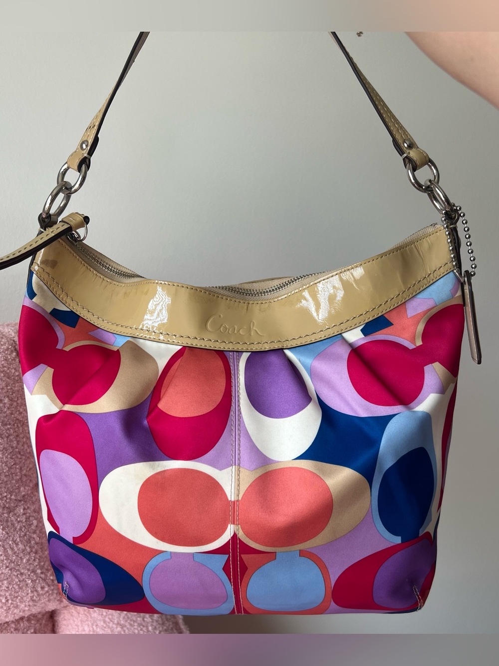 Vintage Y2K Coach Signature Logo Soho Scarf Purse Hobo Shoulder Bag